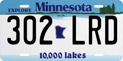 MN license plate 302LRD