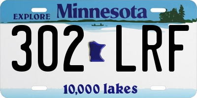 MN license plate 302LRF