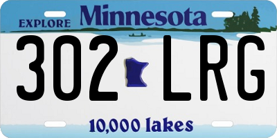 MN license plate 302LRG