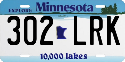 MN license plate 302LRK