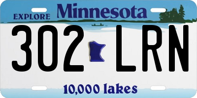 MN license plate 302LRN