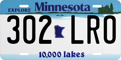 MN license plate 302LRO