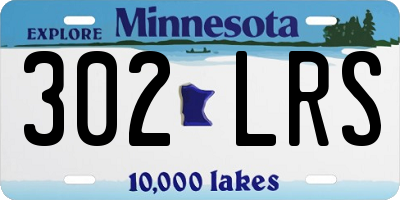 MN license plate 302LRS