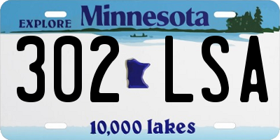 MN license plate 302LSA