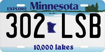 MN license plate 302LSB