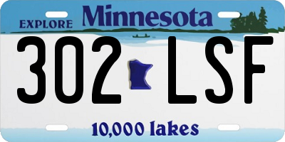 MN license plate 302LSF