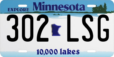 MN license plate 302LSG
