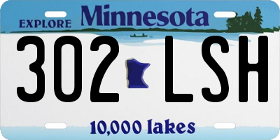 MN license plate 302LSH