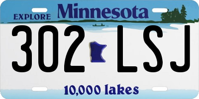 MN license plate 302LSJ