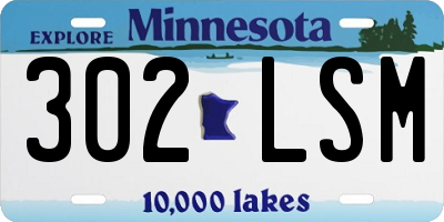 MN license plate 302LSM