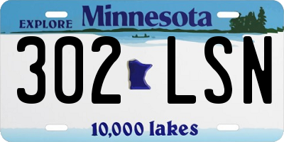 MN license plate 302LSN