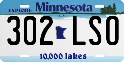 MN license plate 302LSO