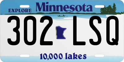 MN license plate 302LSQ