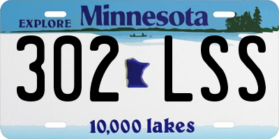 MN license plate 302LSS