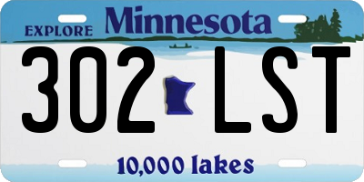 MN license plate 302LST