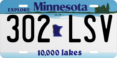 MN license plate 302LSV