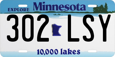 MN license plate 302LSY