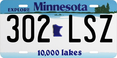 MN license plate 302LSZ