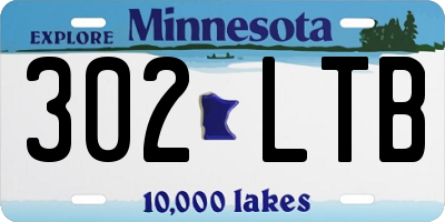MN license plate 302LTB