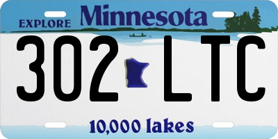 MN license plate 302LTC