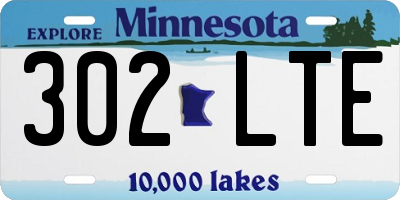 MN license plate 302LTE
