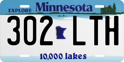 MN license plate 302LTH
