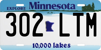 MN license plate 302LTM
