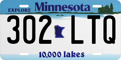MN license plate 302LTQ