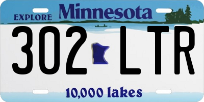 MN license plate 302LTR