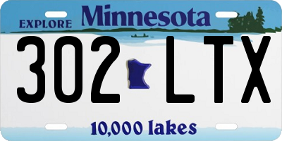MN license plate 302LTX