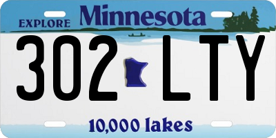 MN license plate 302LTY