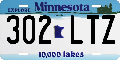 MN license plate 302LTZ