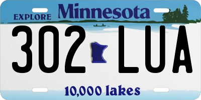 MN license plate 302LUA