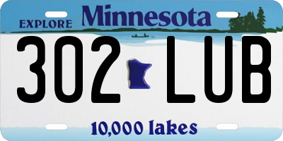 MN license plate 302LUB