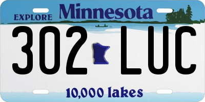 MN license plate 302LUC