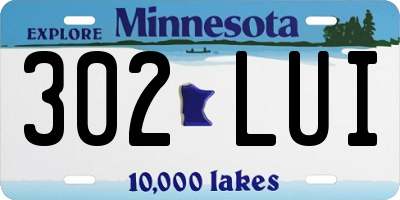 MN license plate 302LUI