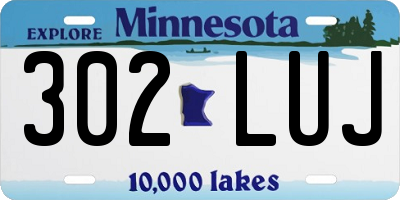 MN license plate 302LUJ