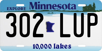 MN license plate 302LUP