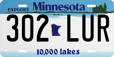 MN license plate 302LUR