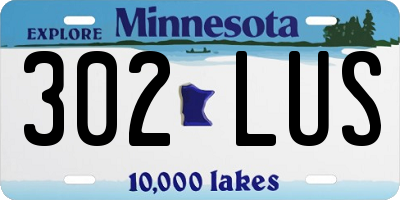 MN license plate 302LUS