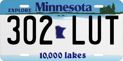 MN license plate 302LUT