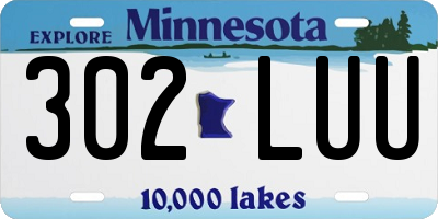 MN license plate 302LUU