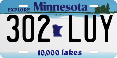 MN license plate 302LUY