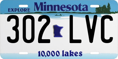 MN license plate 302LVC