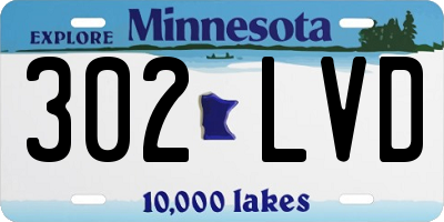 MN license plate 302LVD