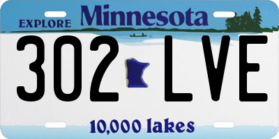 MN license plate 302LVE