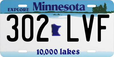 MN license plate 302LVF