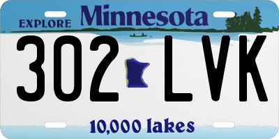 MN license plate 302LVK