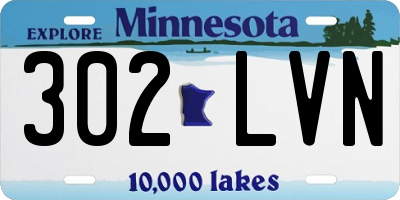 MN license plate 302LVN