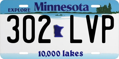 MN license plate 302LVP